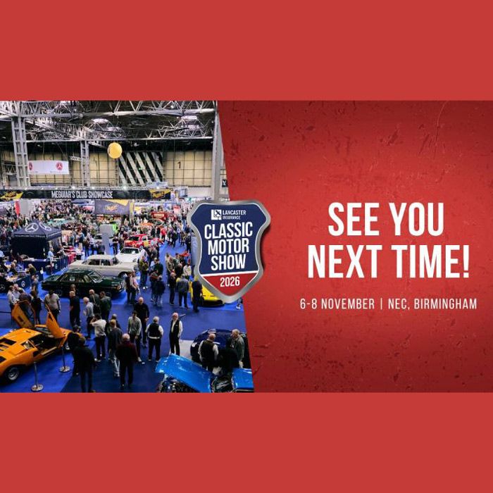 The Lancaster Insurance Classic Motor Show 2026 will take place from November 13–15, 2026 at the NEC Birmingham, UK. It is the largest indoor classic car show in the country, featuring over 3,000 vehicles, 338 car clubs, 430+ exhibitors, and the UK’s biggest indoor autojumble.