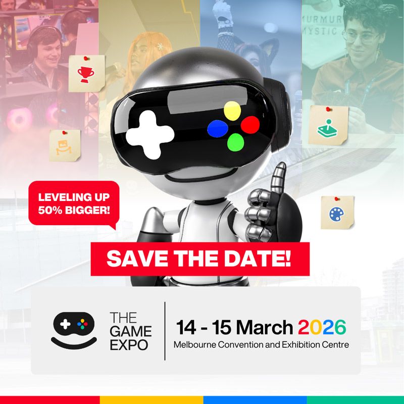 The Game Expo 2026 (TGX) จะจัดขึ้นที่ Melbourne Convention and Exhibition Centre (MCEC) ระหว่างวันที่ 7–8 มีนาคม 2026 เป็นงานเกมที่ใหญ่ที่สุดในออสเตรเลียที่รวมทั้ง วิดีโอเกม อีสปอร์ต คอสเพลย์ และวัฒนธรรม pop culture