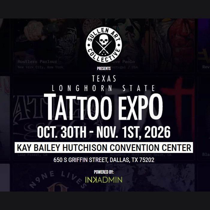 The Longhorn State Tattoo Expo 2026 will be held October 30 – November 1, 2026 at the Kay Bailey Hutchison Convention Center, Dallas, Texas. Hosted by Shine and Deanna James and presented by Sullen Clothing, it is one of the premier tattoo conventions in the United States.