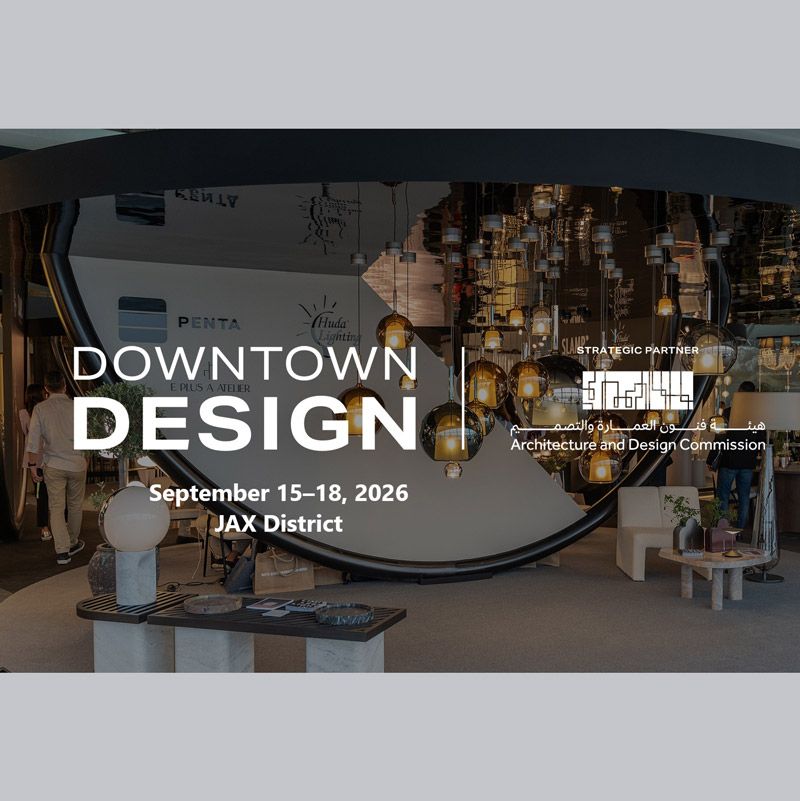 Downtown Design Riyadh 2026 will be held from 15–18 September 2026 at JAX District, Riyadh, Saudi Arabia. Returning for its second edition, the fair is the Kingdom’s first event dedicated to contemporary and high-quality design, organized in strategic partnership with the Architecture and Design Commission of the Ministry of Culture.