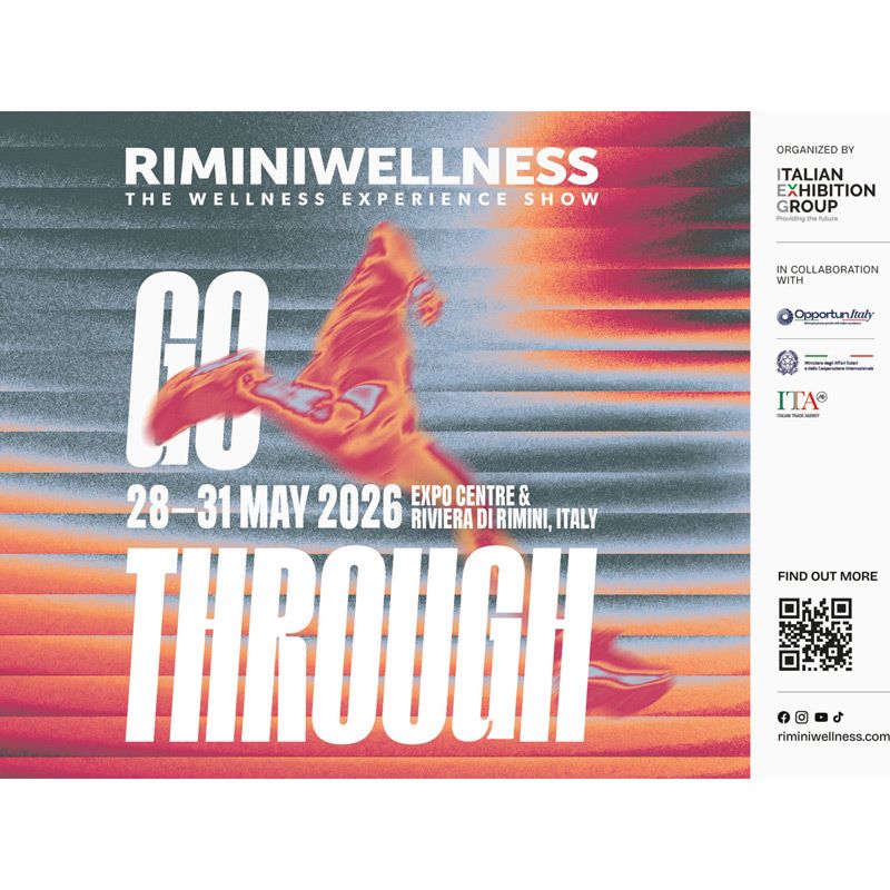 RiminiWellness 2026 จะจัดขึ้นระหว่างวันที่ 28–31 พฤษภาคม 2569 ที่ Rimini Expo Centre และ Riviera di Rimini ถือเป็นงานมหกรรมสุขภาพและฟิตเนสที่ใหญ่ที่สุดในยุโรป 