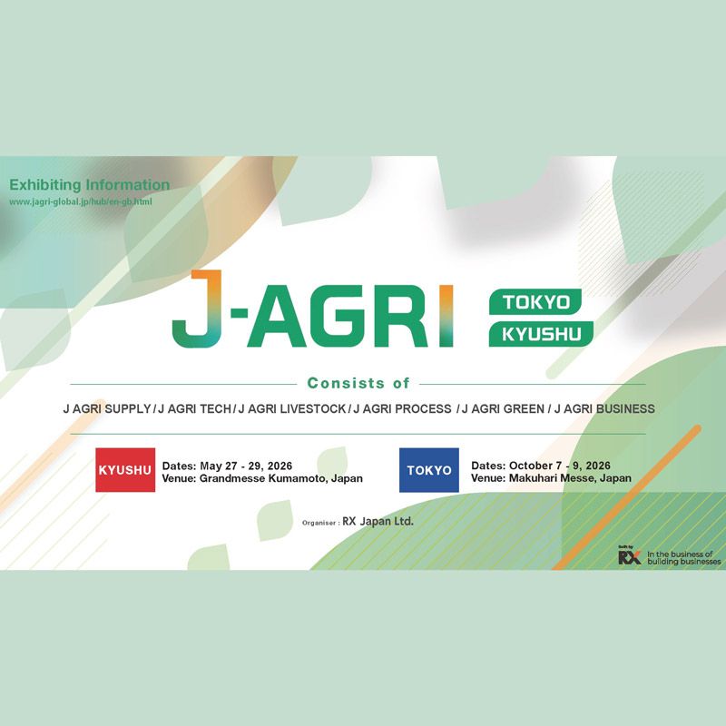 The J-AGRI Kyushu 2026 exhibition will be held on May 27–29, 2026 at Grandmesse Kumamoto, Japan. Organized by RX Japan Ltd., it is the leading agricultural and livestock expo in the Kyushu region, showcasing a comprehensive range of solutions including agricultural drones, smart farming technologies, advanced machinery, livestock equipment, renewable energy solutions, and sustainable farming practices.