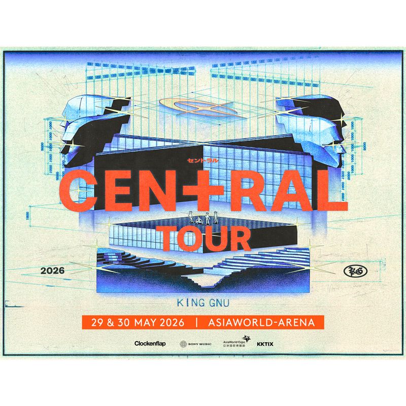 King Gnu will make their Hong Kong debut with the CEN+RAL Tour 2026 on May 29–30, 2026 at AsiaWorld-Arena, AsiaWorld-Expo, Chek Lap Kok, Hong Kong. This is part of their largest tour ever, featuring a unique center stage setup that gives fans a 360° panoramic view of the performance. Tickets range from HK$780–HK$1,480.