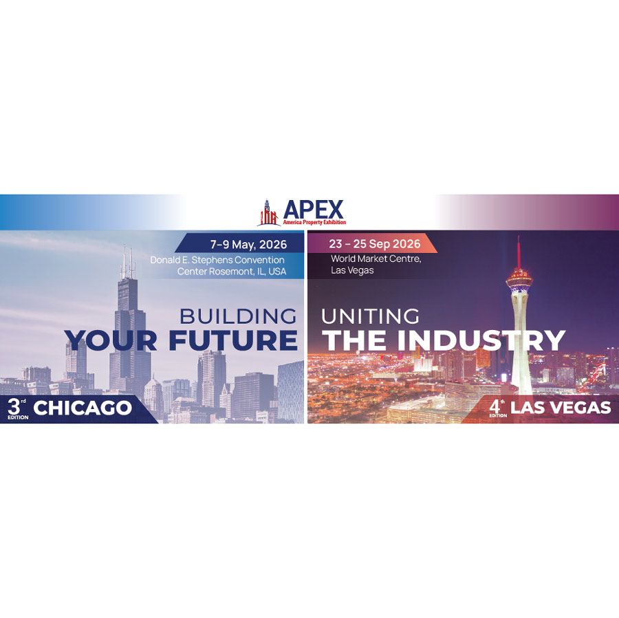 The America’s Property Exhibition (APEX) 2026 will host two major editions: Chicago (May 7–9) and Las Vegas (September 23–25). As one of the leading real estate trade shows in the U.S., APEX connects developers, investors, brokers, and service providers from across the globe.