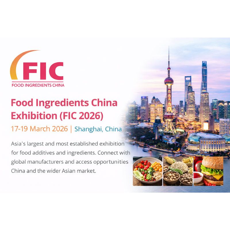 The 30th Food Ingredients China Exhibition (FIC 2026) will take place from March 17–19, 2026 at the National Exhibition and Convention Center (Shanghai). Co-organized by the China Food Additives and Ingredients Association (CFAA) and the Light Industry Sub-Council of CCPIT, FIC is regarded as the “industry development vane” for Asia’s food sector.