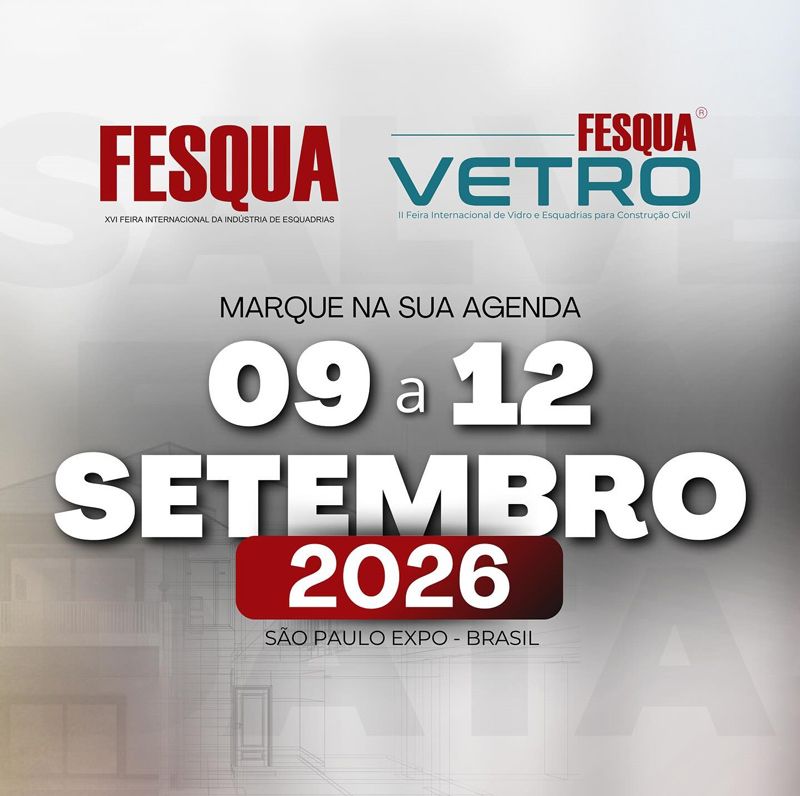 The FESQUA 2026 – International Trade Fair for Window, Door, Façade, and Glass Industries will take place from September 9–12, 2026 at the São Paulo Expo Exhibition & Convention Center, Brazil. Celebrating its 16th edition, FESQUA has consolidated itself as the largest Latin American event for the fenestration and façade sector, bringing together manufacturers, distributors, architects, engineers, and contractors.