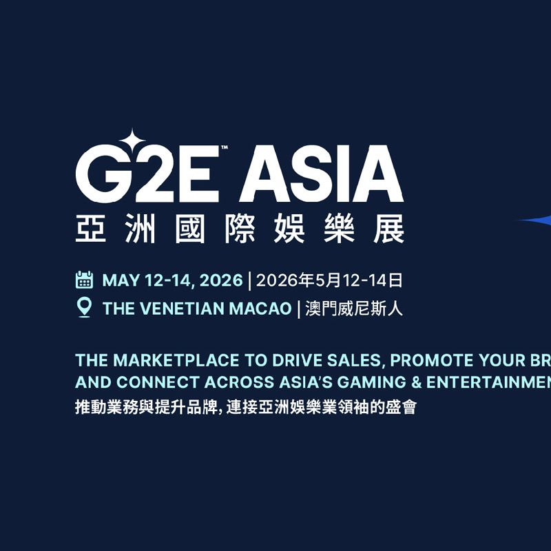 The Global Gaming Expo Asia (G2E Asia) 2026 will be held from May 12–14, 2026 at Cotai Expo, The Venetian Macao. Organized by RX (Reed Exhibitions) in partnership with the American Gaming