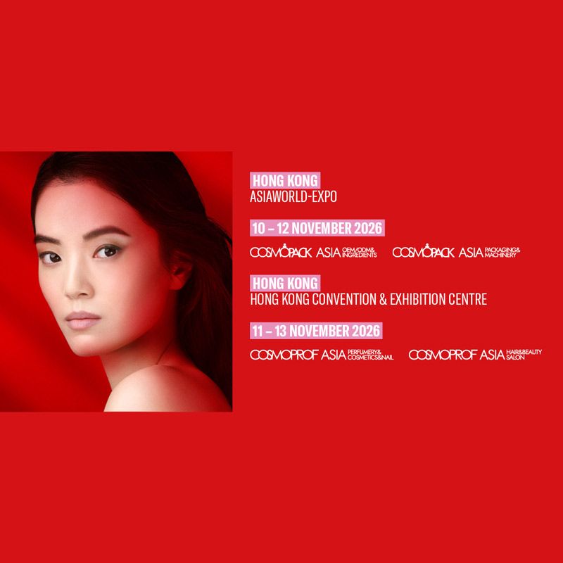 The Cosmoprof Asia 2026 will take place November 10–13, 2026 in Hong Kong, featuring a two‑venue format. Cosmopack Asia (November 10–12 at AsiaWorld‑Expo) focuses on the beauty supply chain, including ingredients, raw materials, contract manufacturing, private labels, packaging, machinery, printing, and labeling. Cosmoprof Asia (November 11–13 at HKCEC) showcases finished beauty products, covering cosmetics, perfumery, hair care, nail products, spa & salon, and natural & organic lines.