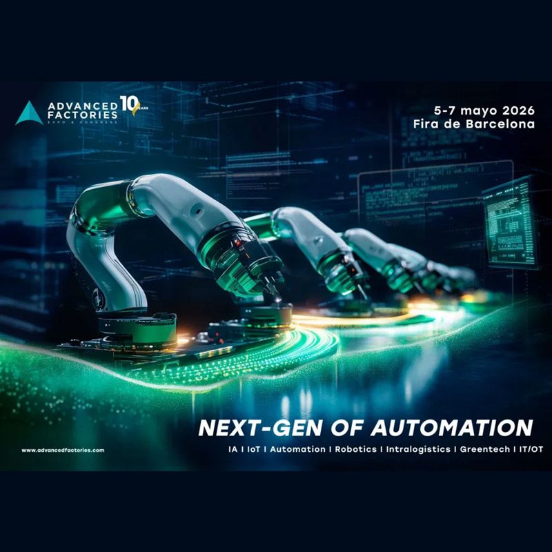 The Advanced Factories 2026 – Expo & Industry 4.0 Congress will take place from May 5–7, 2026 at Fira Barcelona – Gran Vía. Celebrating its 10th edition, it is Europe’s leading event on automation, robotics, and Industry 4.0, featuring 680+ exhibitors, 33,000+ professionals, and 420+ expert speakers.
