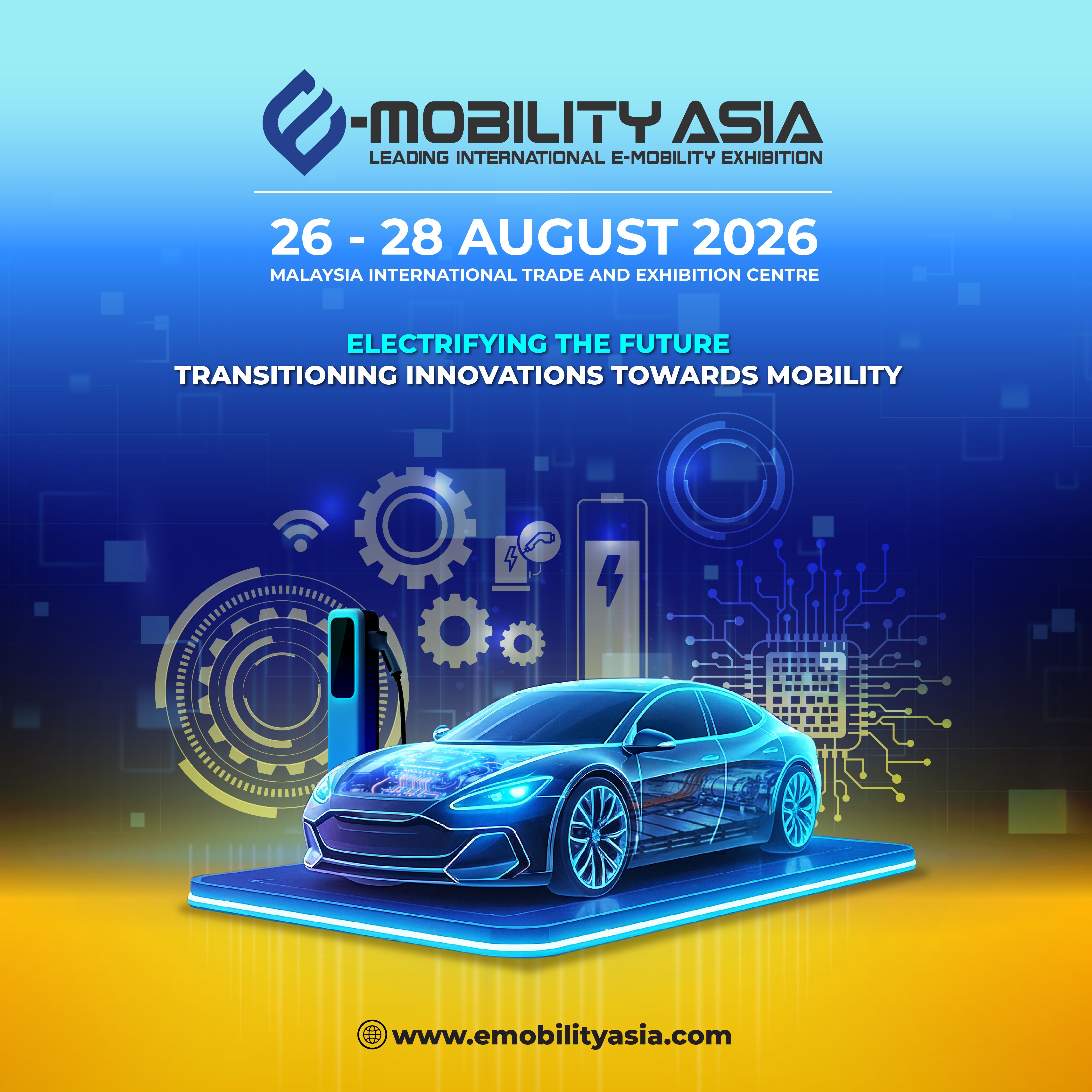 The E-Mobility Asia 2026 will be held from August 26–28, 2026 at the Malaysia International Trade and Exhibition Centre (MITEC), Kuala Lumpur. It is Southeast Asia’s leading electric vehicle and smart mobility exhibition, designed to accelerate the transition towards clean, connected, and sustainable transportation.