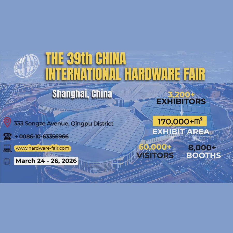 China International Hardware Fair 2026 (CIHF) จะจัดขึ้นระหว่างวันที่ 24–26 มีนาคม 2569 ณ National Exhibition and Convention Center (NECC) เซี่ยงไฮ้ ประเทศจีน ถือเป็นครั้งที่ 39 ของงานนี้ และเป็นหนึ่งใน งานแฟร์ฮาร์ดแวร์ที่ใหญ่ที่สุดในโลก