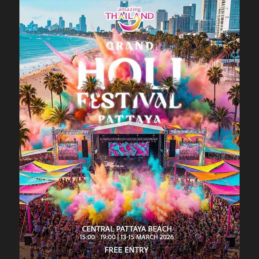 Amazing Thailand Grand Holi Festival Pattaya 2026