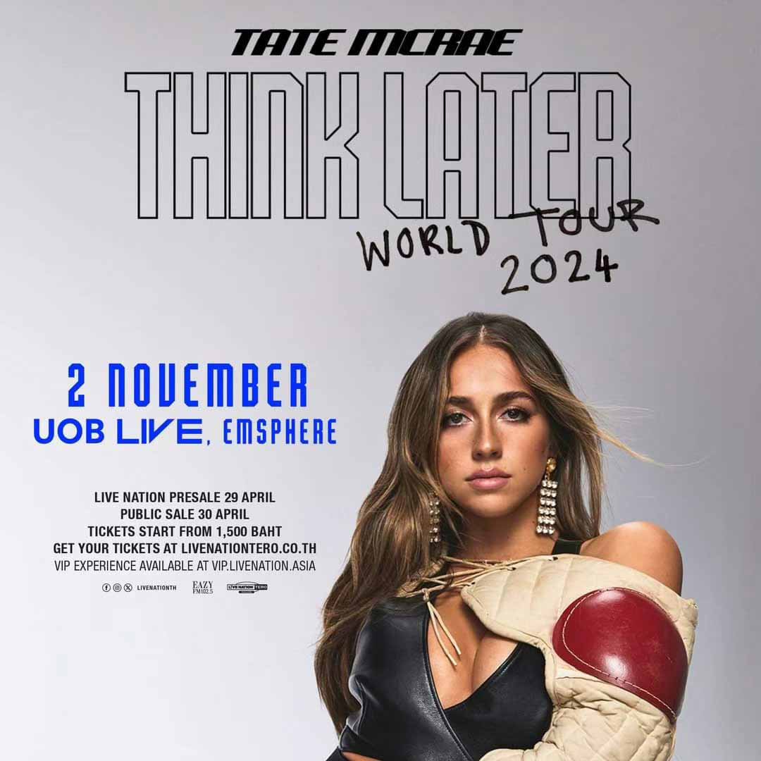 TATE MCRAE THINK LATER WORLD TOUR 2024