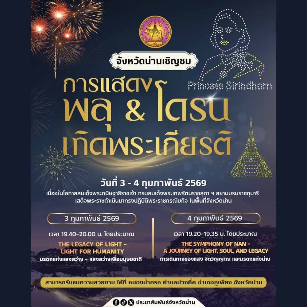 การแสดงพลุและโดรนเทิดพระเกียรติ